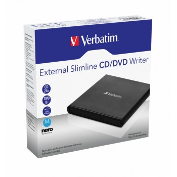 Verbatim External Slimline CD DVD Writer - DVD±RW Negro 53504