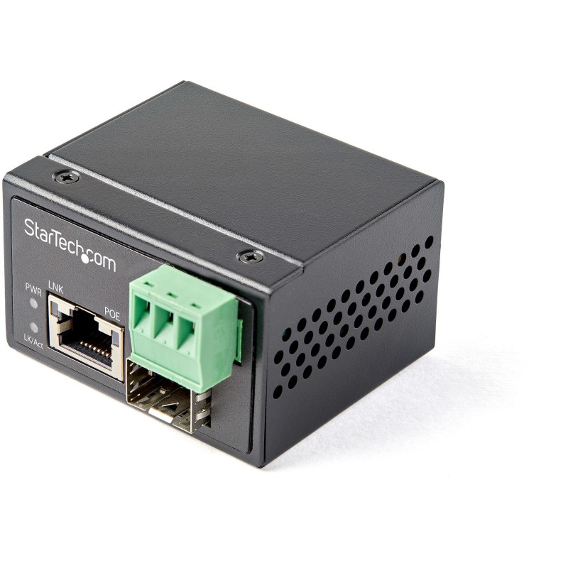 StarTech.com Conversor de Medios Ethernet Industrial PoE+ de Fibra a Ethernet de 30W - Convertidor S IMC1GSFP30W
