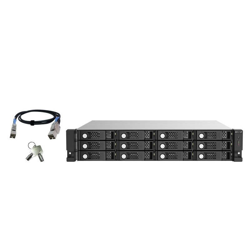 QNAP TL-R1220Sep-RP - Negro, Gris 2.5 3.5"