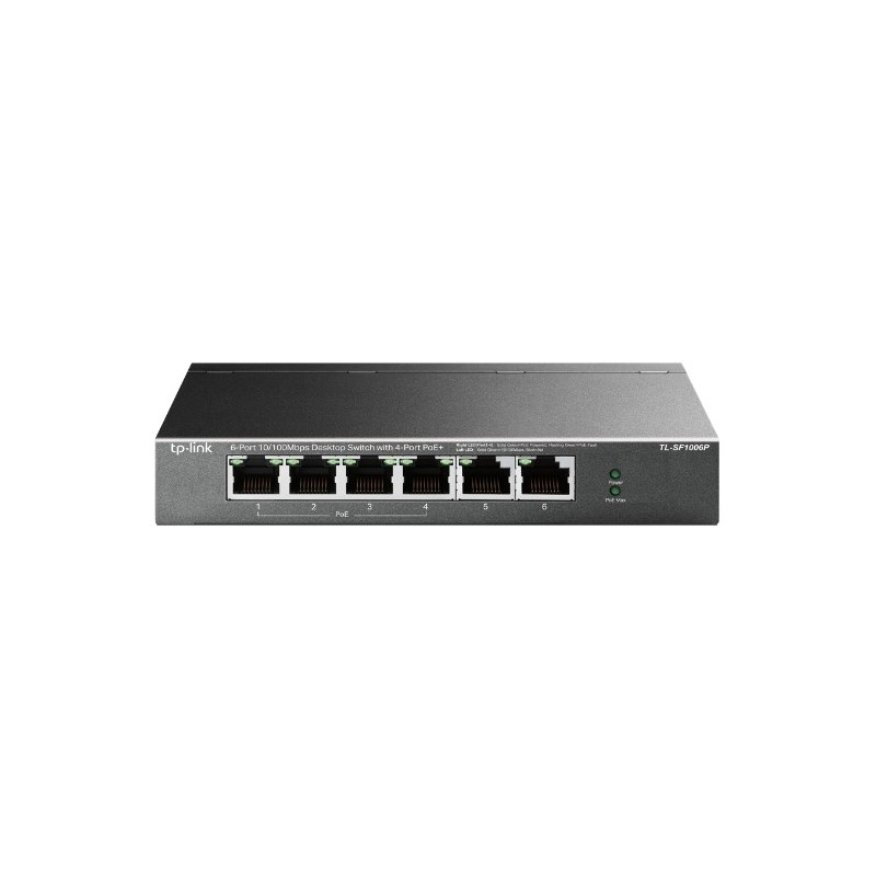 TP-LINK TL-SF1006P switch Fast Ethernet (10 100) Energía sobre Ethernet (PoE) Negro