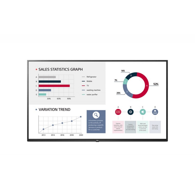 LG 65UL3G Pizarra de caballete digital - 65" - IPS 4K Ultra - HD Negro