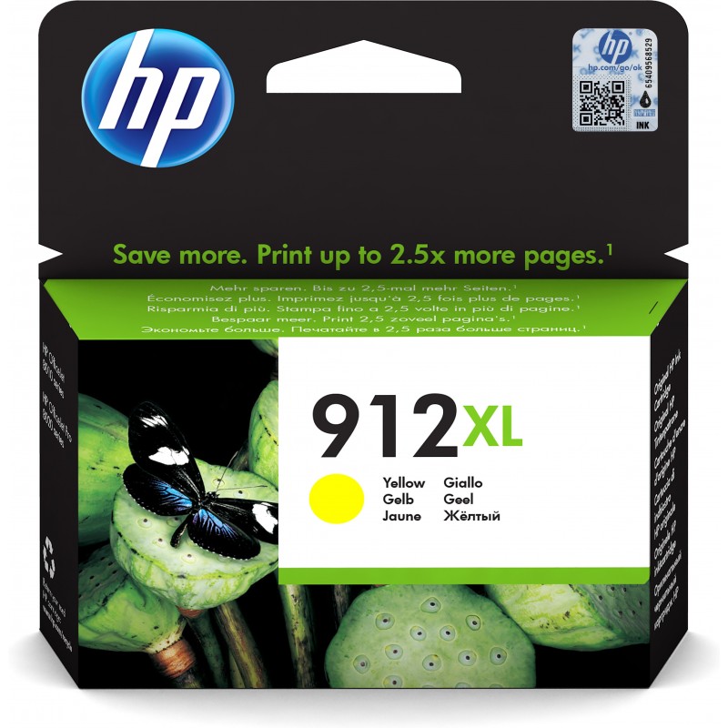 HP 912 Original Amarillo Para HP OfficeJet 8012, 8013, 8014, 8015, 8017, 8022   HP OfficeJet Pro 802 3YL83AE301