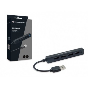Conceptronic HUBBIES05B hub de interfaz USB 2.0 480 Mbit s Negro