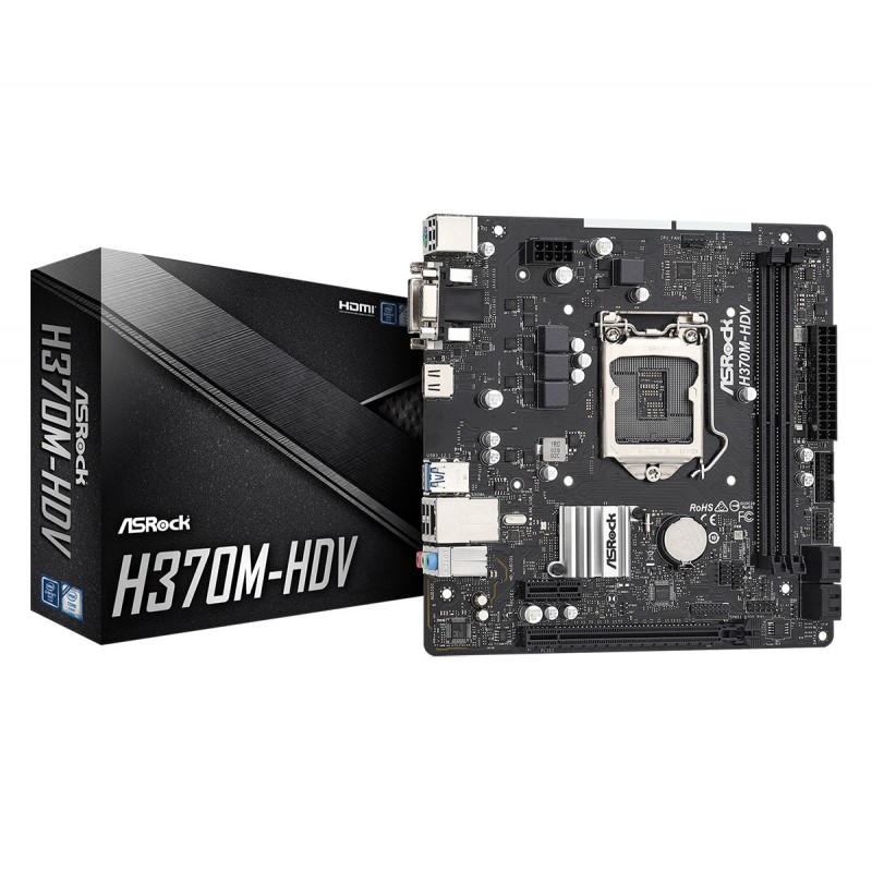 Asrock H370M-HDV - LGA 1151 (Socket H4) - micro ATX - Intel H370 90-MXBF40-A0UAYZ