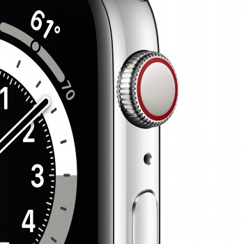 Apple Watch Series 6 44MM Acero inoxidable Plata con correa color Blanco - 4G M09D3TY A