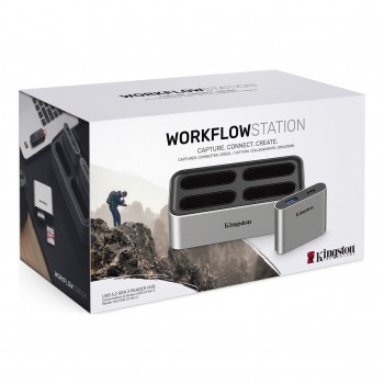 Kingston Technology Workflow Station Alámbrico USB 3.2 Gen 2 (3.1 Gen 2) Type-C Negro, Plata WFS-U