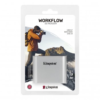 Kingston Technology Workflow SD Reader lector de tarjeta USB 3.2 Gen 1 (3.1 Gen 1) Negro, Plata WFS-SD