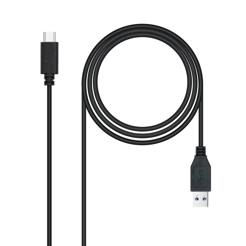 Nanocable 3.1 Gen2 10Gbps 3A, tipo USB-C M-A M, negro, 0.5 m 10.01.4000