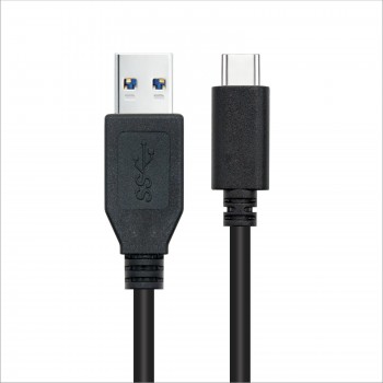 Nanocable 3.1 Gen2 10Gbps 3A, tipo USB-C M-A M, negro, 0.5 m 10.01.4000