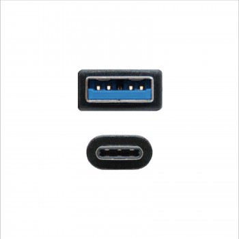Nanocable 3.1 Gen2 10Gbps 3A, tipo USB-C M-A M, negro, 0.5 m 10.01.4000
