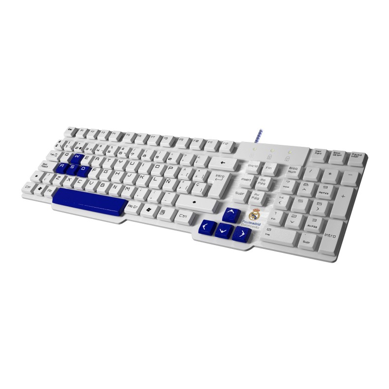 Mars Gaming MKRM teclado USB QWERTY Español Azul, Blanco
