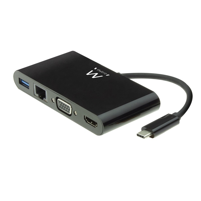 Ewent EW9827 hub de interfaz USB 3.2 Gen 1 (3.1 Gen 1) Type-C 5000 Mbit s Negro