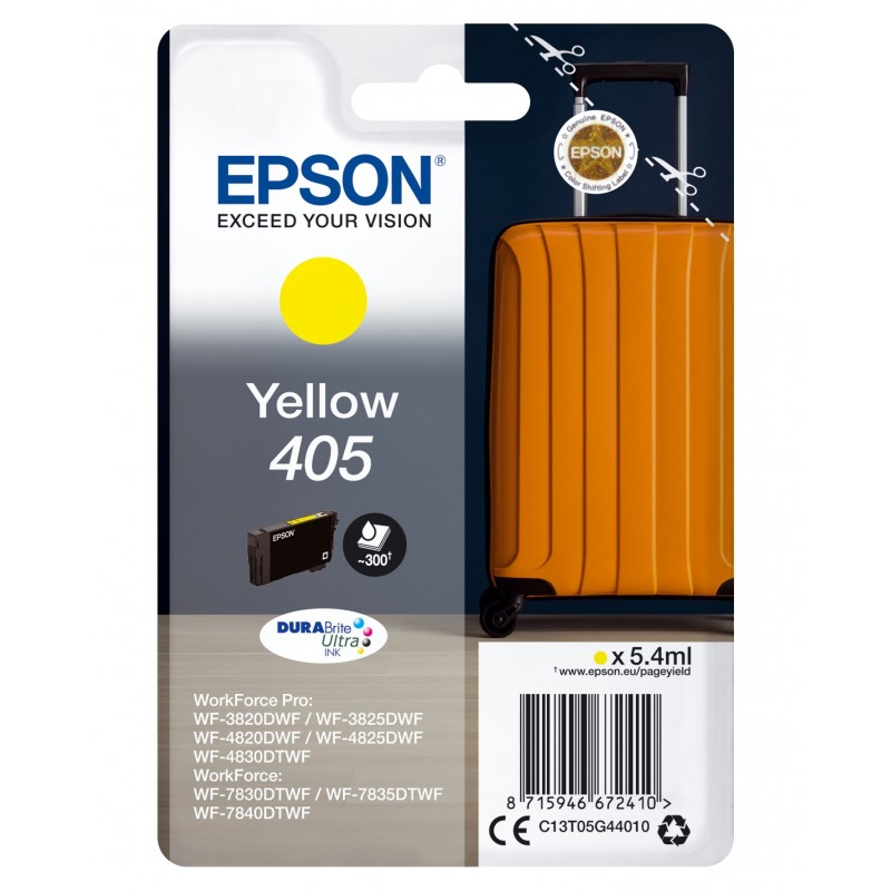 Epson Singlepack Yellow 405 DURABrite Ultra Ink   C13T05G44010