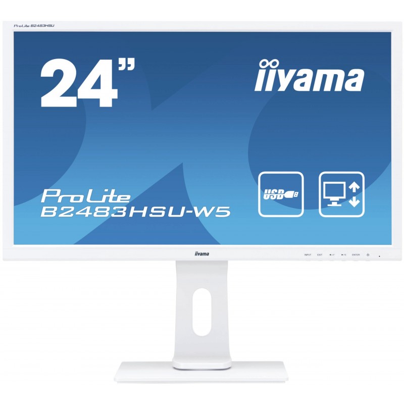 iiyama ProLite B2483HSU-W5 - 24" Full HD - LED - Blanco - 75Hz