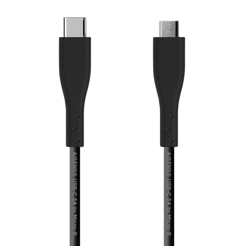 AISENS CABLE USB 2.0 3A, TIPO USB-C M-MICRO B M, NEGRO, 1.0M A107-0349