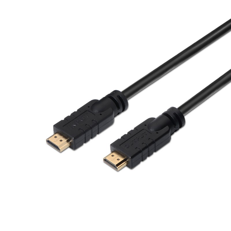 AISENS Cable HDMI V2.0 Premium alta velocidad   HEC 4k@60Hz 18Gbps con repetidor, A M-A M, Negro, 20 A120-0374