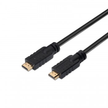 AISENS Cable HDMI V2.0 Premium alta velocidad   HEC 4k@60Hz 18Gbps con repetidor, A M-A M, Negro, 30 A120-0376