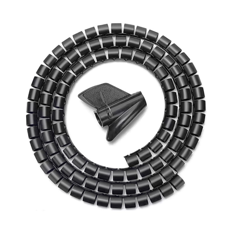 AISENS Organizador de cable en espiral 25mm, Negro, 1.0m A151-0406
