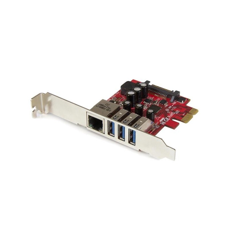 StarTech.com Tarjeta Adaptador de Red Ethernet Gigabit Combo con Hub Concentrador USB 3.0 de 3 Puert PEXUSB3S3GE