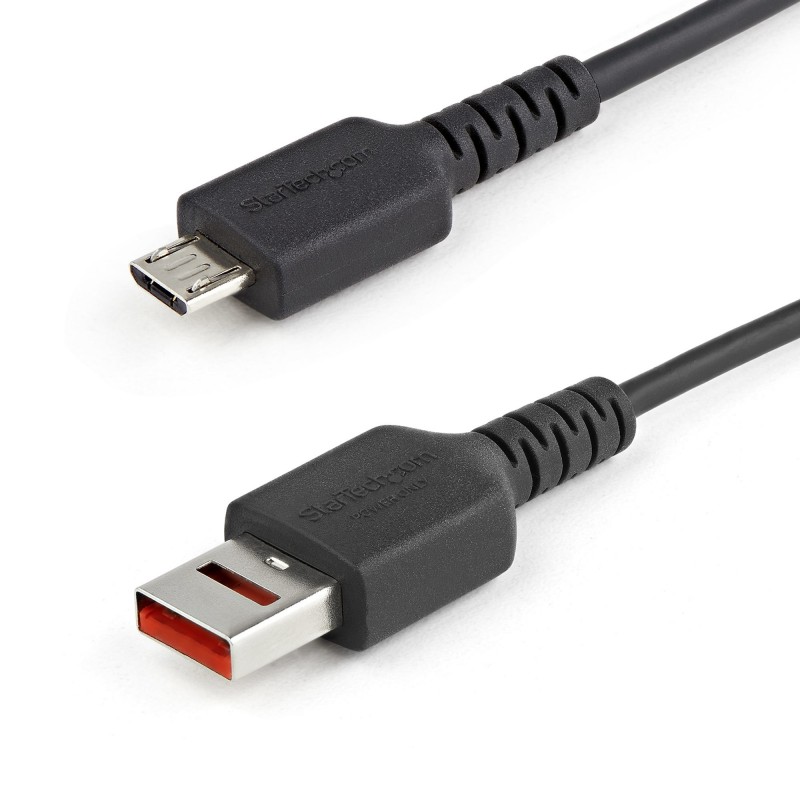 StarTech.com Cable de 1m Adaptador Bloqueador USB de Datos – Adaptador USB a Micro USB de Carga Segu USBSCHAU1M