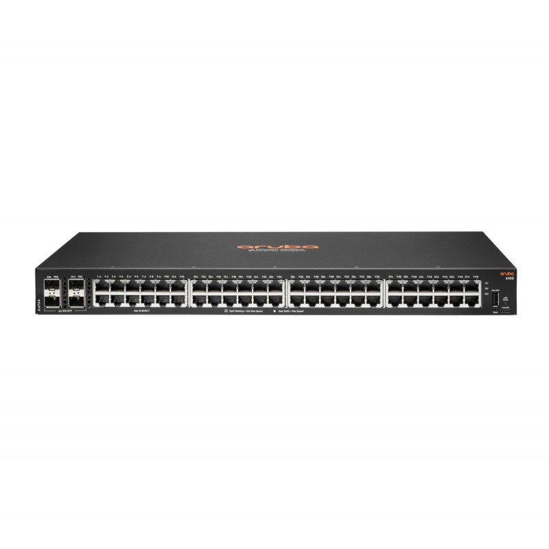 Aruba 6100 48G 4SFP+ Gestionado L3 Gigabit Ethernet (10 100 1000) 1U Negro JL676AABB