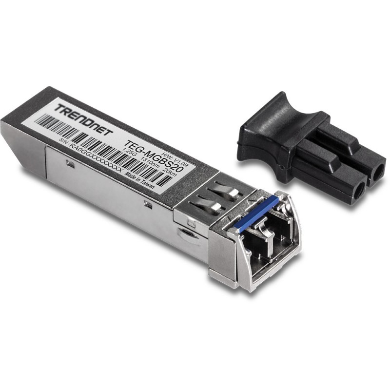 Trendnet TEG-MGBS20 convertidor de medio 1250 Mbit s 1310 nm Monomodo Negro, Acero inoxidable