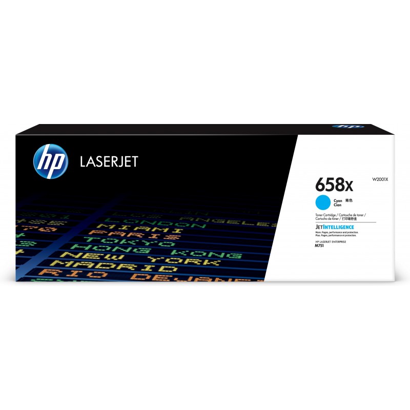 HP Cartucho de tóner Original LaserJet 658X cian de alta capacidad W2001X