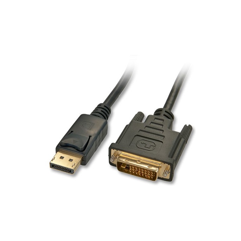Lindy 41491 adaptador de cable de vídeo 2 m DisplayPort HDMI Negro