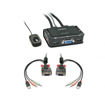 Lindy 42342 interruptor KVM Negro