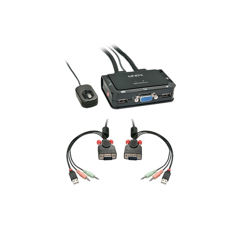 Lindy 42342 interruptor KVM Negro