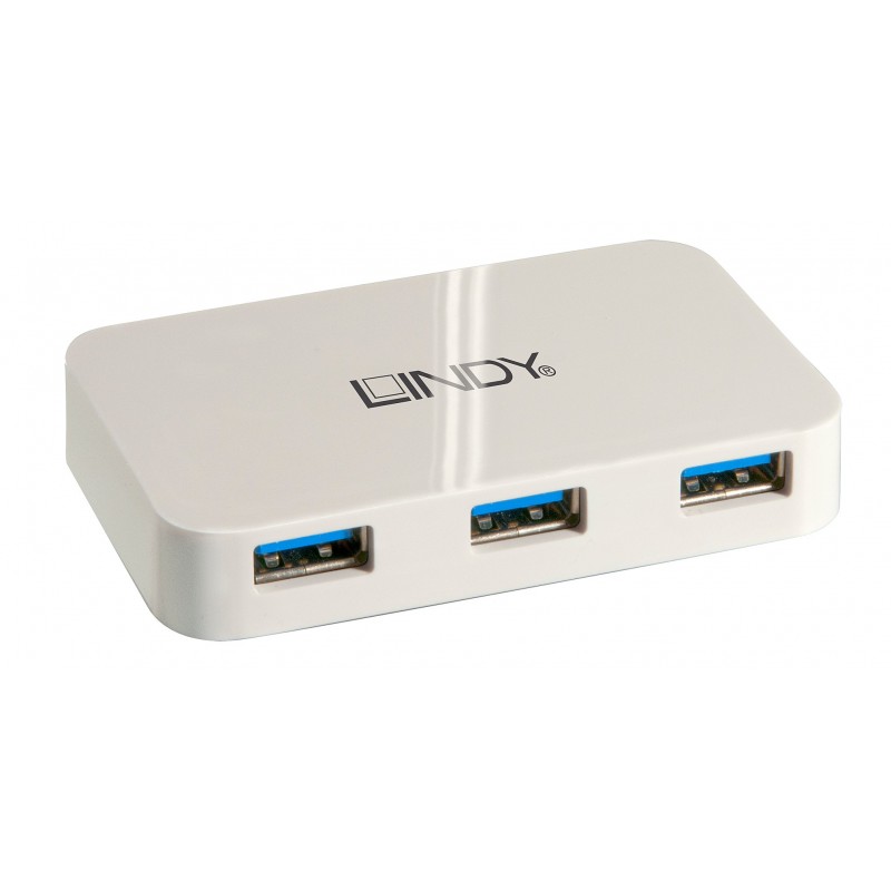Lindy 43143 hub de interfaz USB 3.2 Gen 1 (3.1 Gen 1) Type-A 5000 Mbit s Blanco