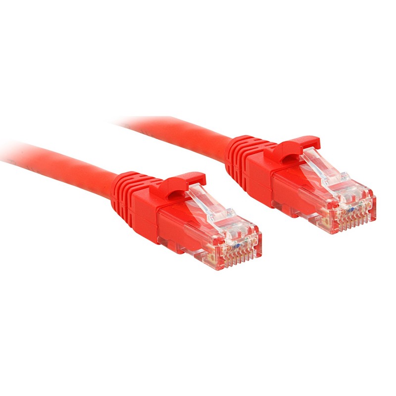 Lindy RJ-45 RJ-45 Cat6 1m cable de red Rojo U UTP (UTP) 48032