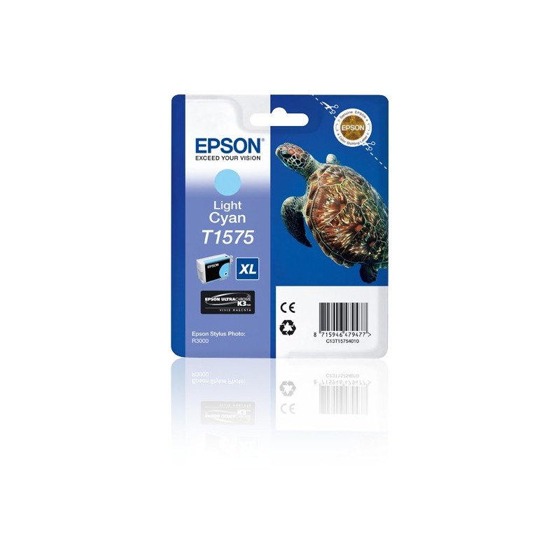 Cartucho de Tinta Original EPSON C13T15754010 T1575 Cián Claro para Stylus Photo R3000