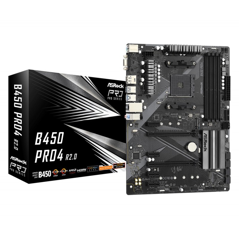 Asrock B450 Pro4 R2.0 - Socket AM4 - ATX - AMD B450 90-MXBEE0-A0UAYZ