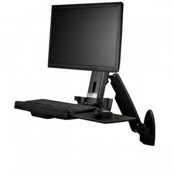 StarTech.com Estación de Trabajo de Pie y Sentado para Montaje en Pared - Para Un Monitor de hasta 2 WALLSTS1