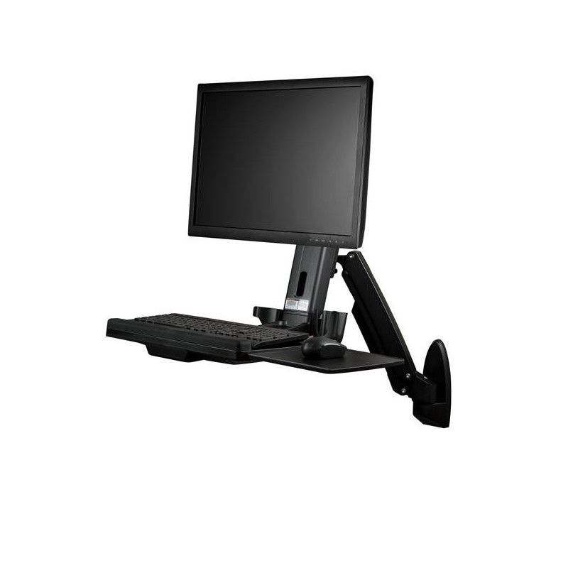 StarTech.com Estación de Trabajo de Pie y Sentado para Montaje en Pared - Para Un Monitor de hasta 2 WALLSTS1