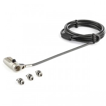 StarTech.com Cable de 2m de Seguridad Universal 3 en 1 para Ordenadores Portátiles - Cable con Canda LTULOCK4D