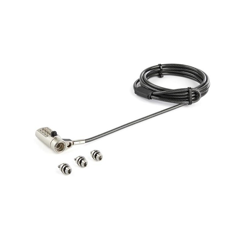 StarTech.com Cable de 2m de Seguridad Universal 3 en 1 para Ordenadores Portátiles - Cable con Canda LTULOCK4D