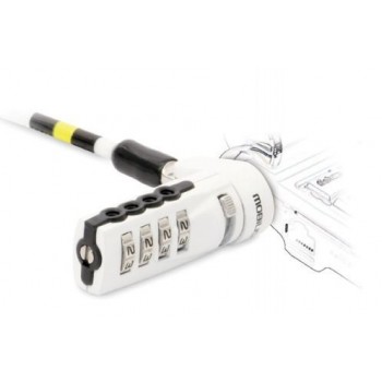 MOBILIS - Cable antirrobo - Cerradura con combinación - 1,8M - Blanco  001254