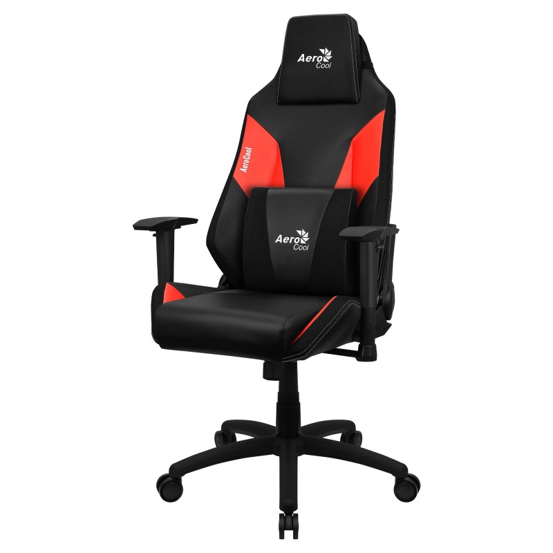 Aerocool ADMIRALBR Silla Gaming Profesional, Cojines Acolchados, Tecnología Air, Negro Rojo
