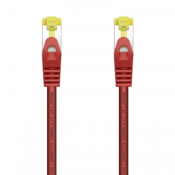 AISENS Cable De Red Latiguillo RJ45 LSZH Cat.7 600 MHz S FTP PIMF AWG26, Rojo, 25 cm A146-0468