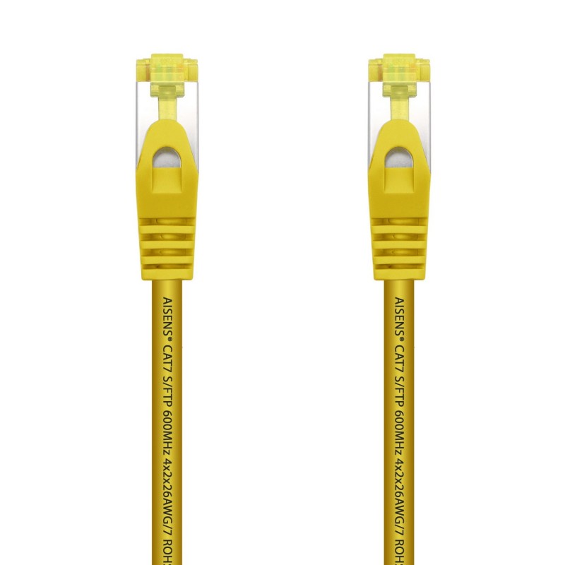 AISENS Cable De Red Latiguillo RJ45 LSZH Cat.7 600 MHz S FTP PIMF AWG26, Amarillo, 1.0 m A146-0474