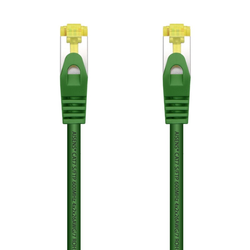 AISENS Cable De Red Latiguillo RJ45 LSZH Cat.7 600 MHz S FTP PIMF AWG26, Verde, 25 cm A146-0480