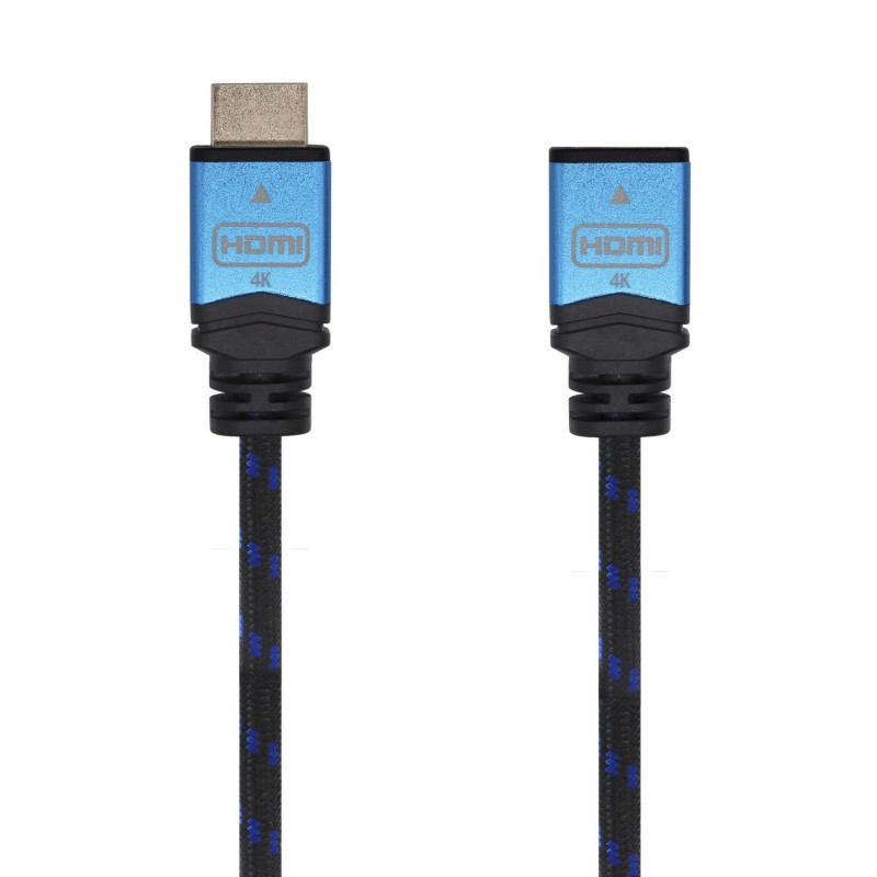 AISENS Cable HDMI V2.0 Prolongador Premium Alta Velocidad   HEC 4K@60Hz 18Gbps, A M-A H, Negro Azul, A120-0452