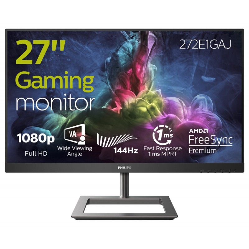 Philips E Line 272E1GAJ 00 - 27" Full HD - LCD - 144Hz - Negro, Cromo