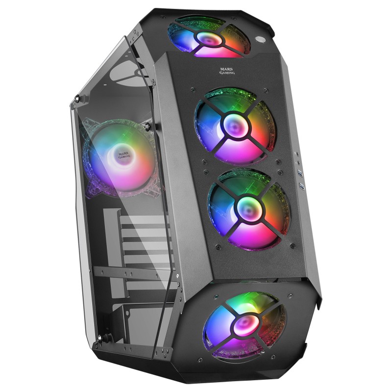 MARS GAMING MC51 - Caja PC Gaming ATX Doble Cristal Templado - 5xVentilador RGB - Negro