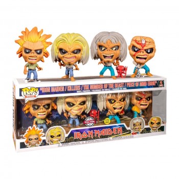 Funko PoP! estrellas del rock iron maiden premium pack 4 eddie brillo en la oscuridad glow in the da 47787Funko
