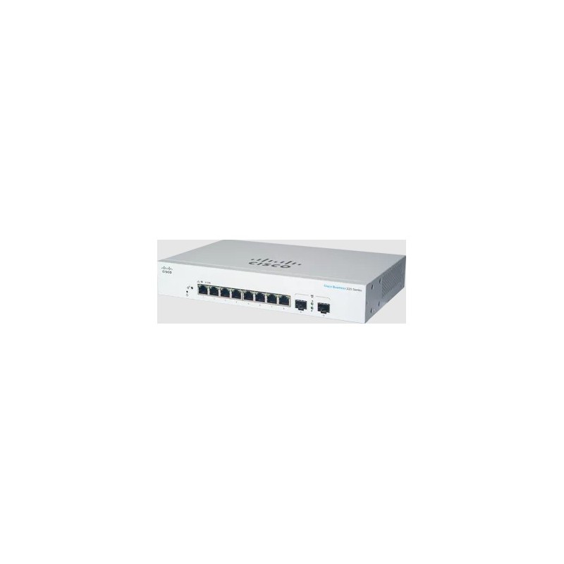 Cisco CBS220-8T-E-2G Gestionado L2 Gigabit Ethernet (10 100 1000) - (PoE) 1U - Blanco CBS220-8T-E-2G-EU