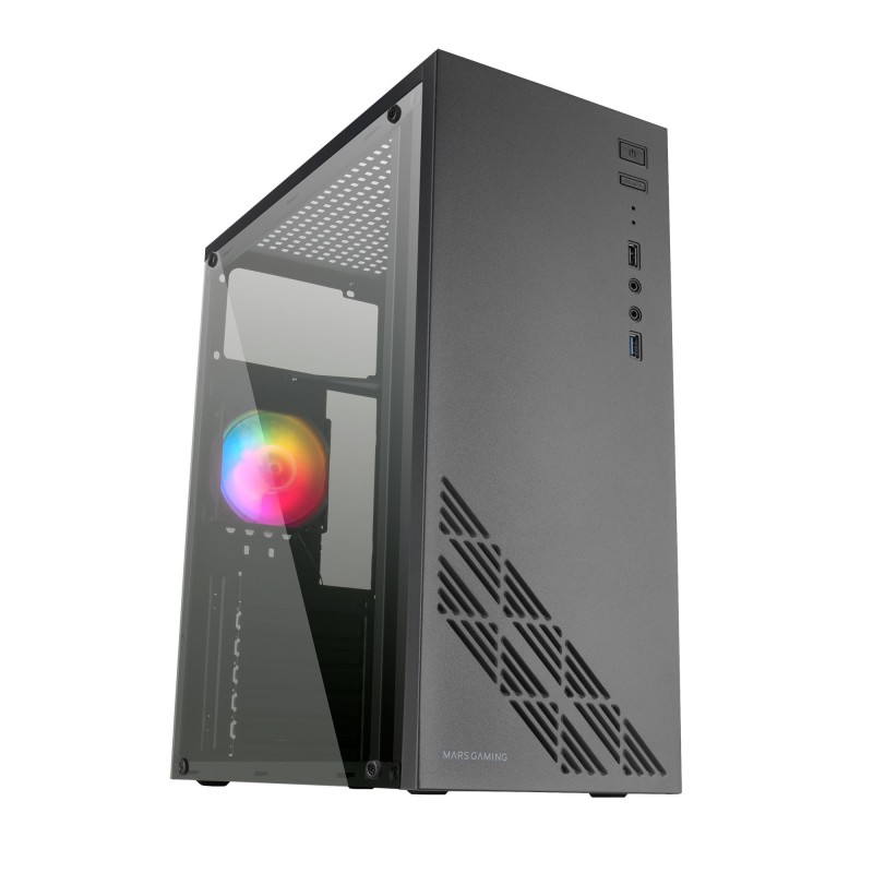 Mars Gaming MC100 Caja PC ATX Ventilador 90mm FRGB Convect-Cool - Negro