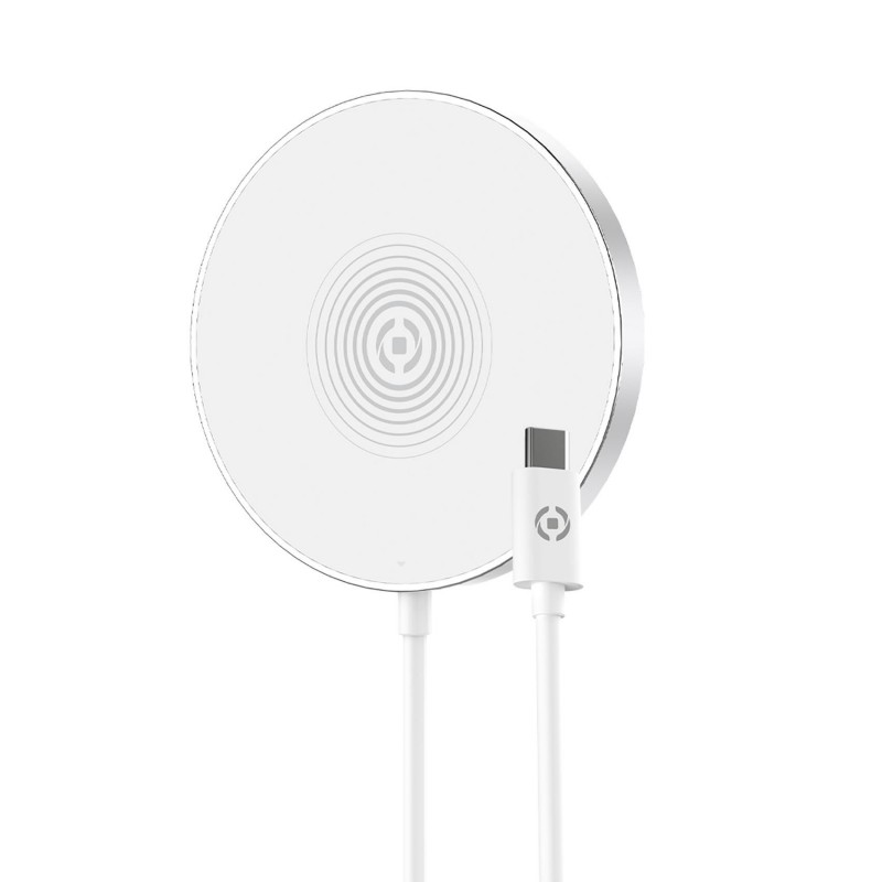 Celly MAGCHARGE - Cargador Inalámbrico KSIX MagCharge Contact - 15W - Plata, Blanco 